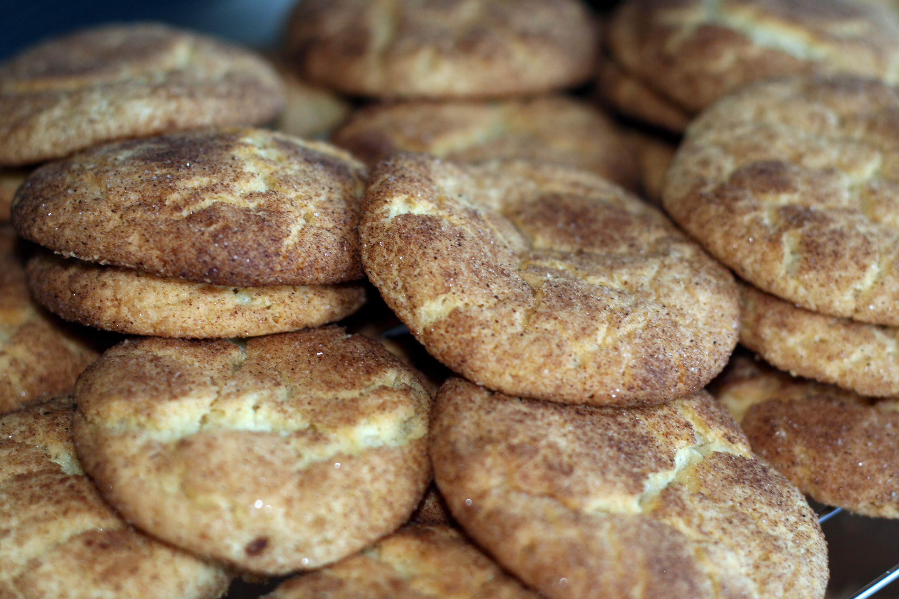 Snickerdoodle cookies coated with cinnamon sugar